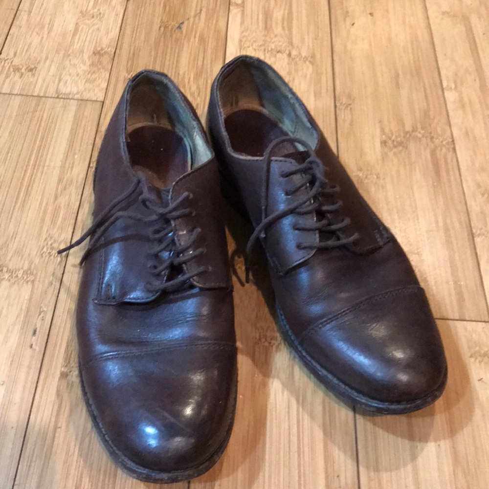 Frye Dark Brown Leather Lace-Up Shoes 7